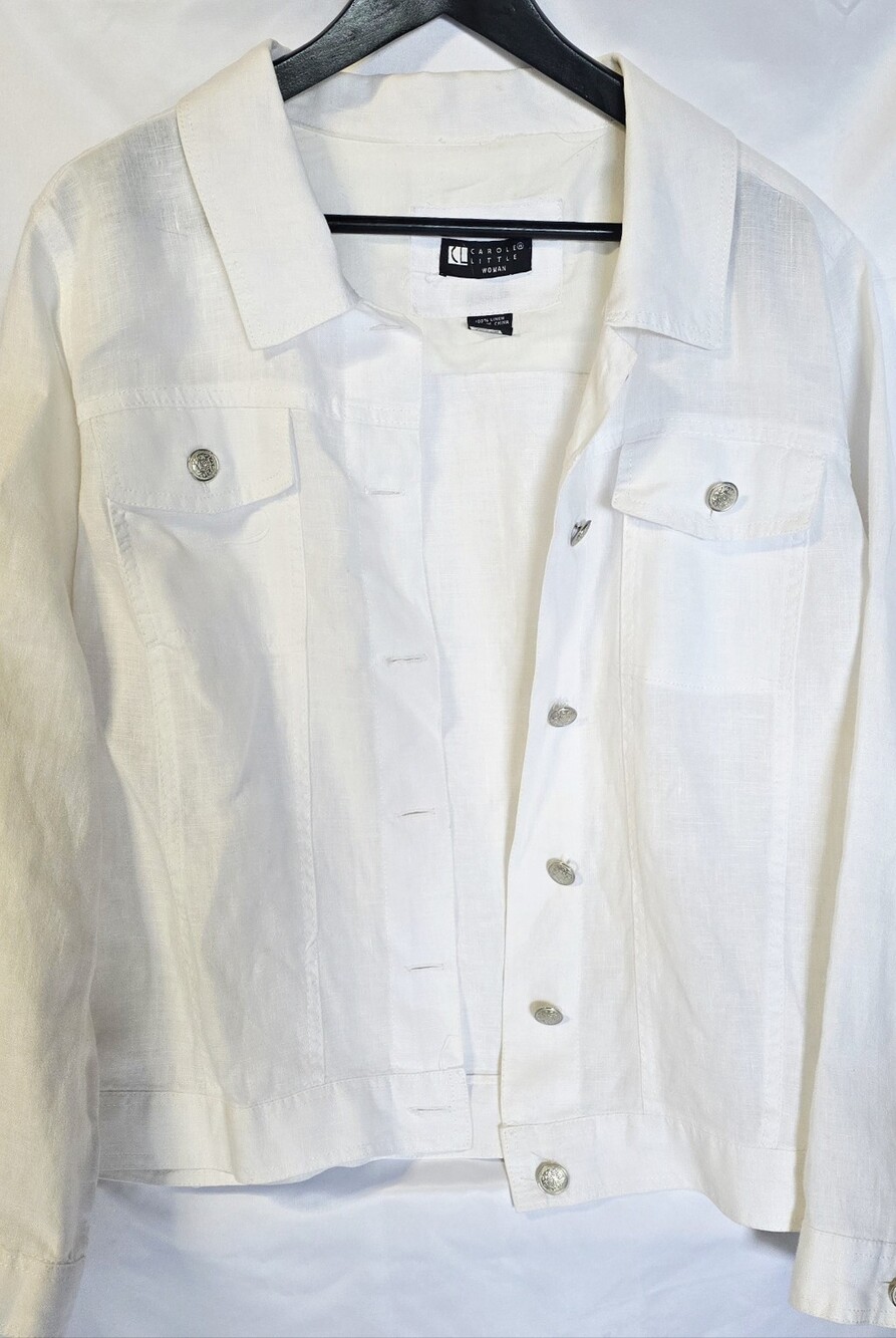 Carole Little White Linen Jacket